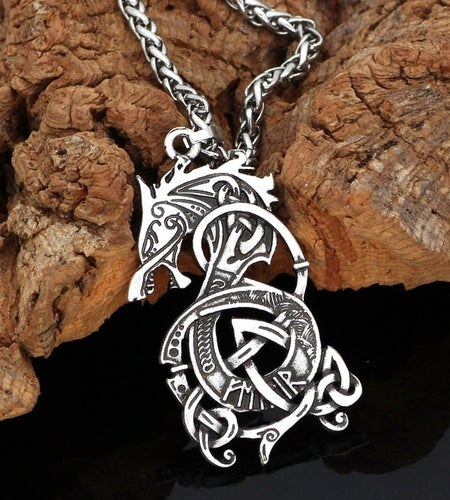 Viking Dragon Pendant Necklace